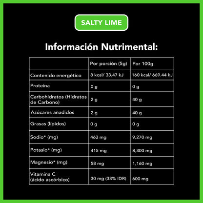 Salty Lime | Tabla nutrimental